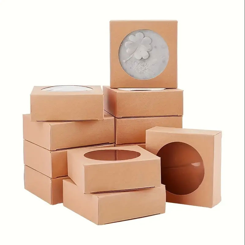 Event Party Box - 30/50pcs กล่องกระดาษคราฟท์ใสหน้าต่างโฮมเมดกล่อง,นําเสนอกล่องบรรจุภัณฑ์สําหรับคุกกี้บรรจุภัณฑ์,กล่องขนม,ของขวัญวันเกิด