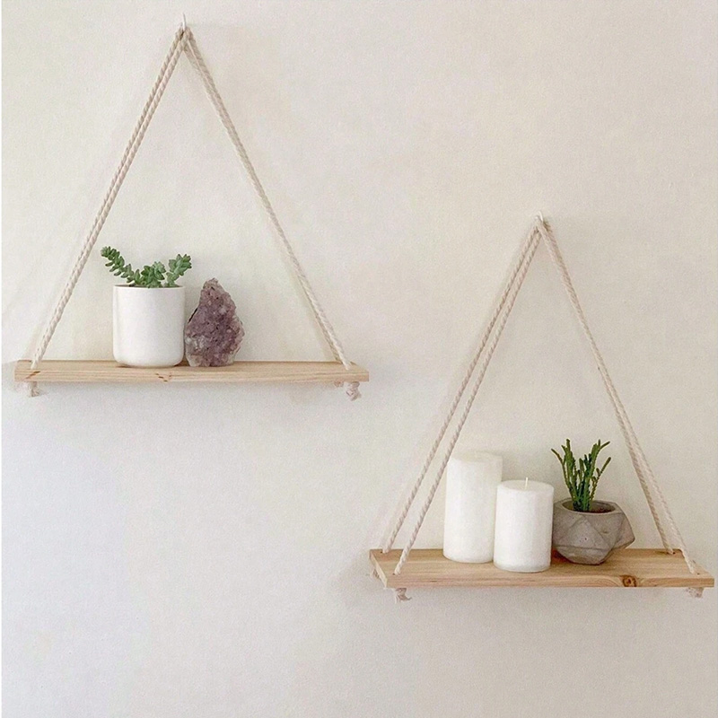 Flower Wall Panel - ไม้ Swing แขวนเชือกกัญชาชั้นวางติดผนังลอยห้องนั่งเล่นดอกไม้หม้อถาดเก็บตกแต่งสวน