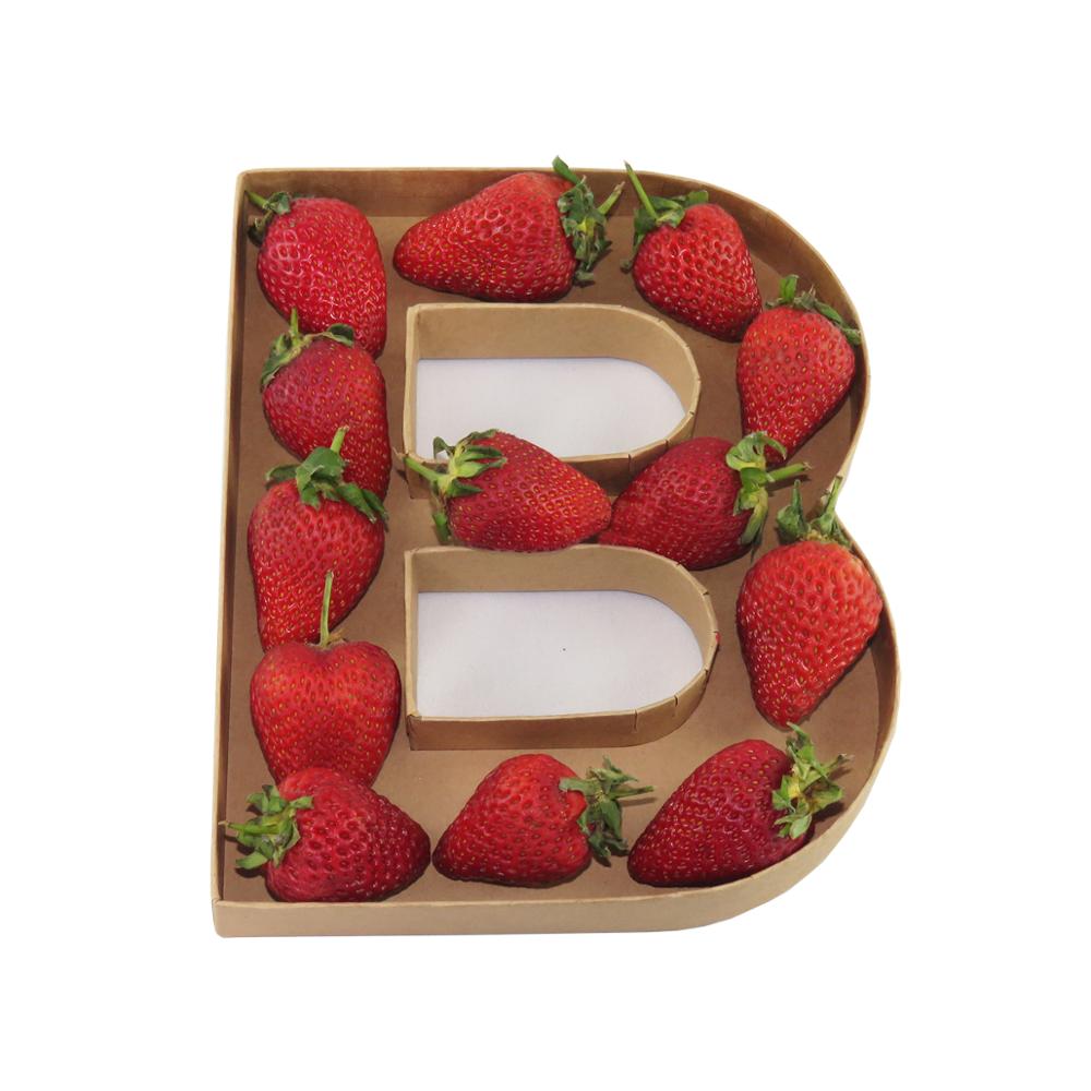 Event Party Box - ตกแต่งลูกอมเชอร์รี่บรรจุภัณฑ์อ่อนนุชของขวัญช็อกโกแลต Covered Strawberry กล่อง Parche ตัวอักษรกระดาษแข็งรูปตัวอักษร3D