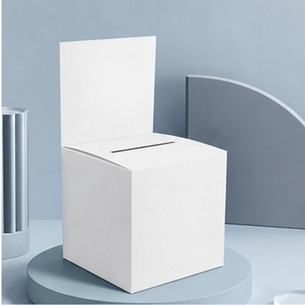Event Party Box - กล่องลอตเตอรี่กระดาษพื้นผิวเรียบ 6 ชิ้น กล่องอเนกประสงค์สำหรับจับฉลาก รับบริจาค ลงคะแนนเสียง