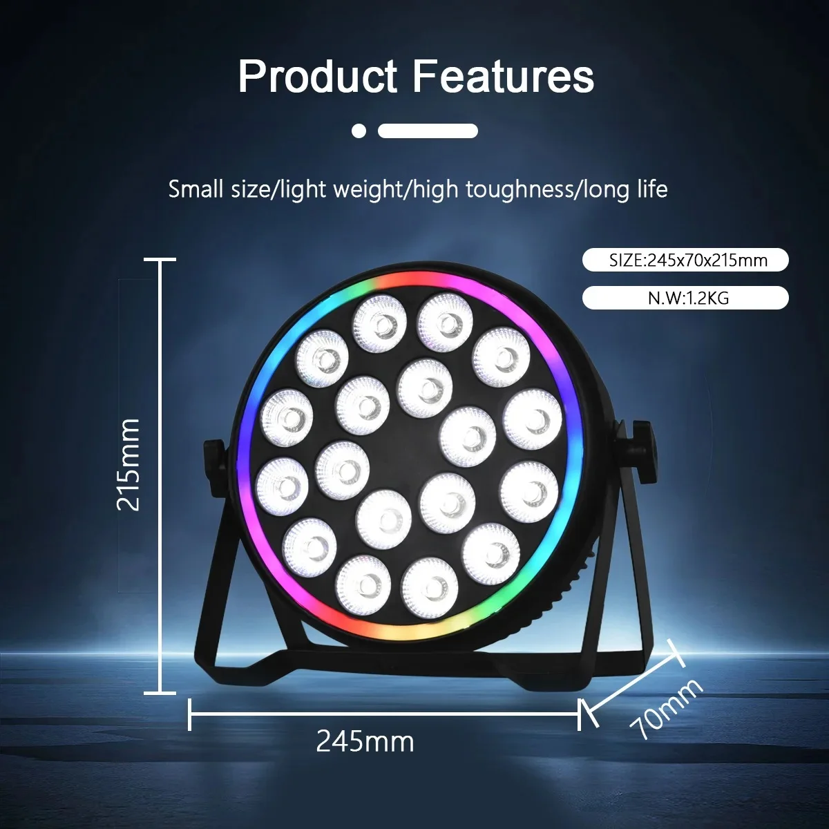 Event & Party Supply - ไฟพาร์ LED 4-in-1 กำลังไฟ 180W พร้อมเอฟเฟกต์วอชและสโตรบ