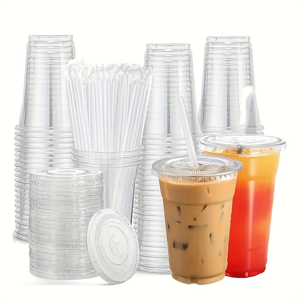 แก้วพลาสติกใส มีฝาปิดแบบแบนและ - Event & Party Supply บทวิจารณ์และราคา