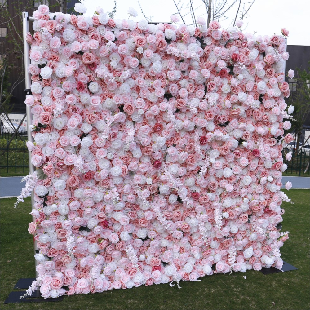 ผ้าตกแต่งผนังดอกกุหลาบสีชมพูขา - Flower Wall Panel บทวิจารณ์และราคา