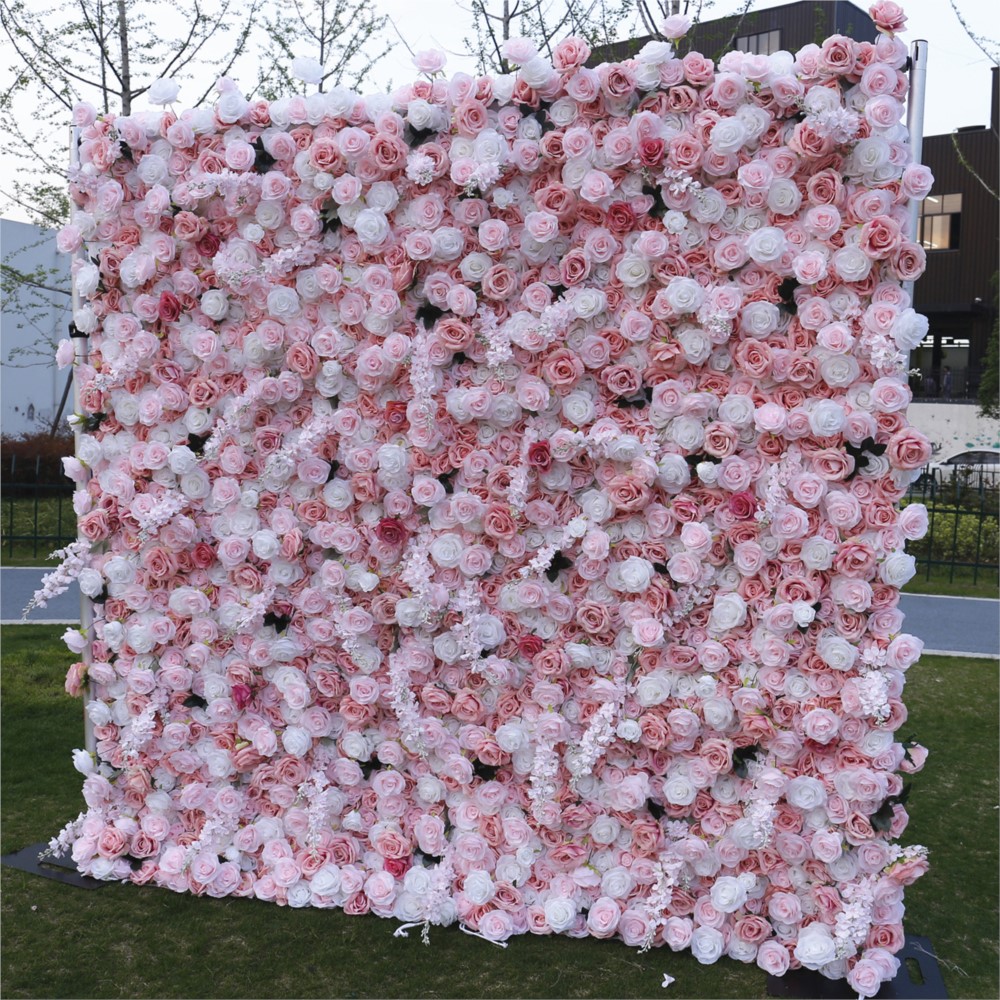 ผ้าตกแต่งผนังดอกกุหลาบสีชมพูขา - Flower Wall Panel บทวิจารณ์และราคา